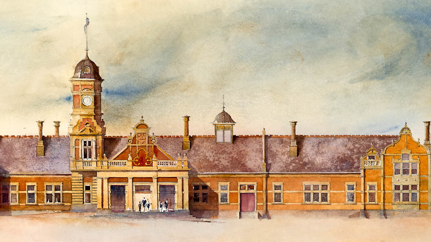 Maryborough station-watercolour elevation-Maryborough Victoria-chris-wilmar-architect-for-wilmar-schutz