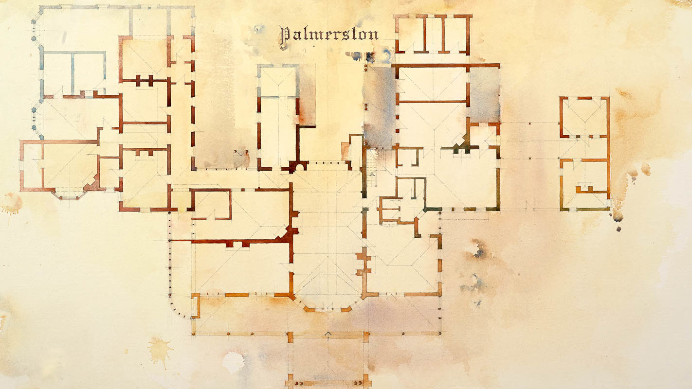 Petersons guesthouse-watercolour floor plan-Armidale NSW-chris-wilmar-architect-for-wilmar-schutz